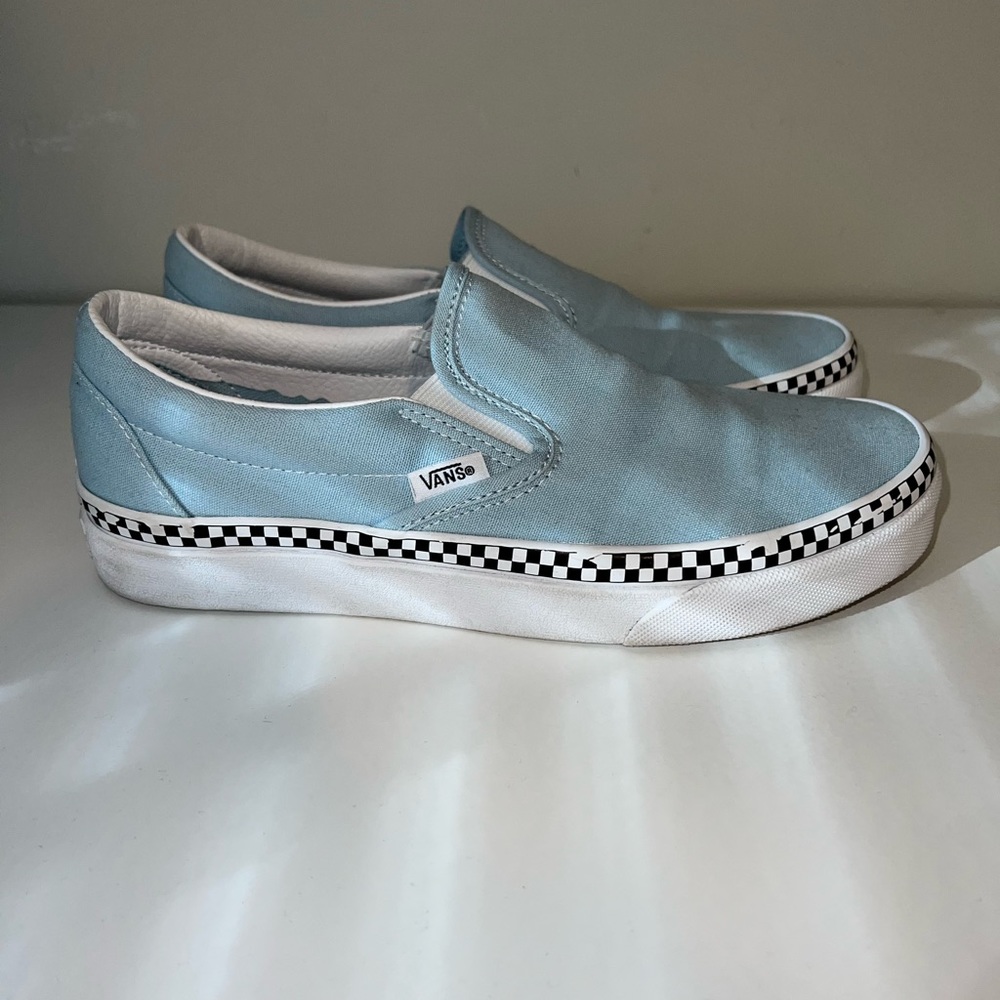 Vans Light Blue Slip-On Sneakers